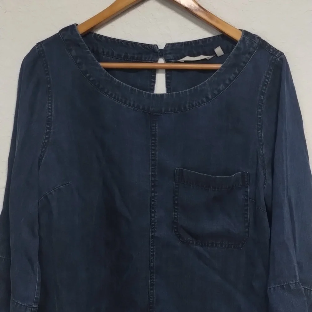 Soft Sorroundings Chambray Georgica Blouse - Picture 2 of 9